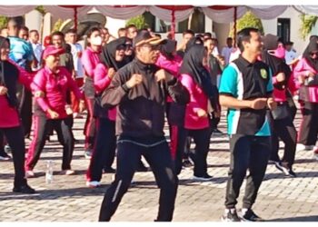 Polres Pulau Buru Gelar Jalan Santai dan Senam Bersama