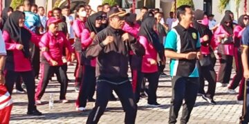 Polres Pulau Buru Gelar Jalan Santai dan Senam Bersama