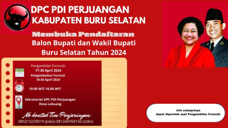 DPC PDIP Bursel Buka Pendaftaran Calon Bupati Dan Wakil Bupati 2024
