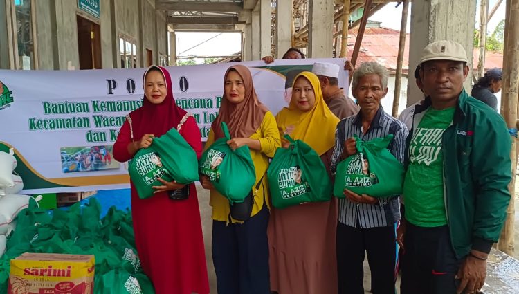 Tamang BAE Aziz Hentihu Bagikan Ribuan Paket Sembako ke Korban Banjir