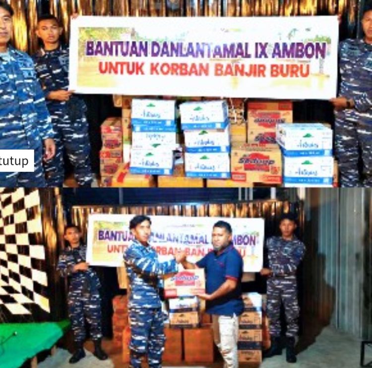 Danlantamal IX Ambon Bantu Korban Banjir di Pulau Buru
