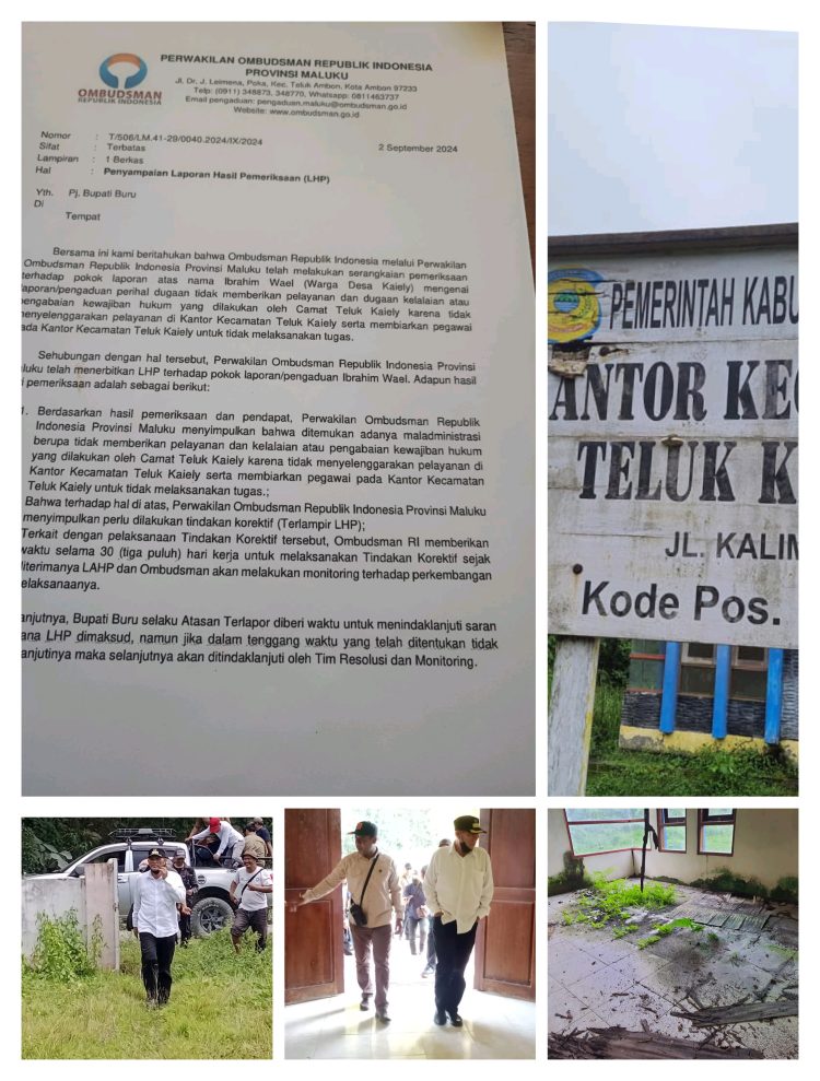Pj Bupati Buru Prihatin Dengan Kondisi Kantor Camat Kaiely