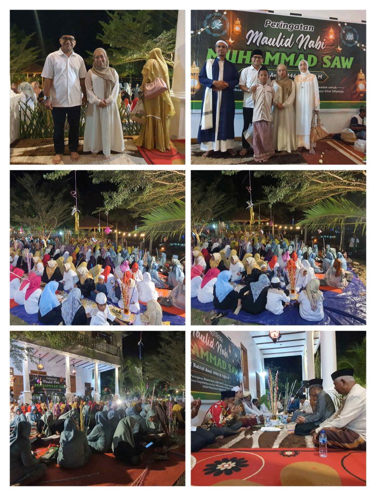 Paguyuban Dan Ibu-Ibu Majelis Taklim Padati Perayaan Maulid Nabi Di Kediaman Cabup Aziz Hentihu