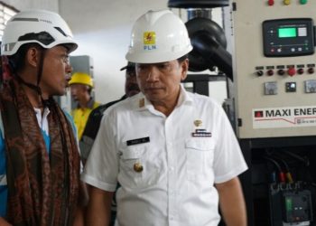 Penjabat Gubernur Maluku, Sadali Ie meresmikan penyalaan listrik 24 jam di 8 Desa