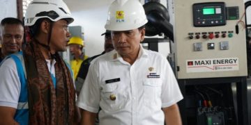 Penjabat Gubernur Maluku, Sadali Ie meresmikan penyalaan listrik 24 jam di 8 Desa