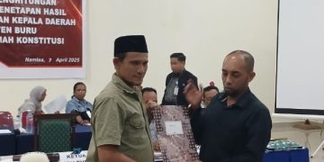 KPU Tetapkan Ikram Umasugi – Sudarmo sebagai Bupati – Wakil Buru