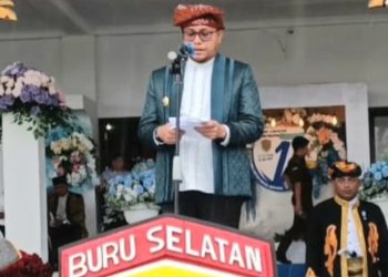 Pertama Kali Jadi Irup HUT Buru Selatan Ke17, Bupati La Hamidi Hormati Pejuang Pemekaran