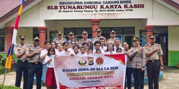 Siswa Calon Perwira Polri Lakukan Bakti Sosial di SLB Tuna Rungu Karya Kasih Ambon