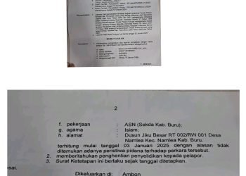 Tak Terbukti, Polda Hentikan Penyelidikan Laporan Dugaan Korupsi dan Pencucian Uang di Kabupaten Buru