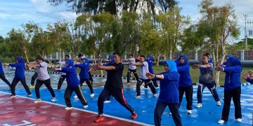 Gaungkan Semangat Anti Narkoba, Lapas Namlea – BNN Buru Gelar Senam Bersinar