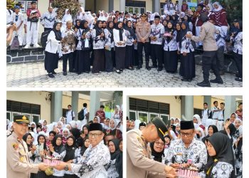 Kapolsek Namlea Beri Ucapan Selamat Hari Guru di SMPN 1 Buru