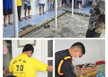 Pastikan Lingkungan Lapas Kelas III Namlea Kondusif Lewat Penggeledahan Rutin