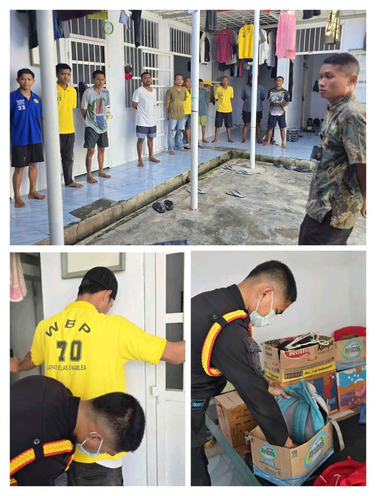 Pastikan Lingkungan Lapas Kelas III Namlea Kondusif Lewat Penggeledahan Rutin