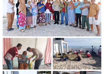 Kapolsek Namlea  Beri Bansos Kepada Janda dan Lansia, lanjut Dengan Bakti Sosial di Mesjid Al Habsyi Desa Waemiting