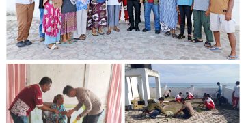 Kapolsek Namlea  Beri Bansos Kepada Janda dan Lansia, lanjut Dengan Bakti Sosial di Mesjid Al Habsyi Desa Waemiting