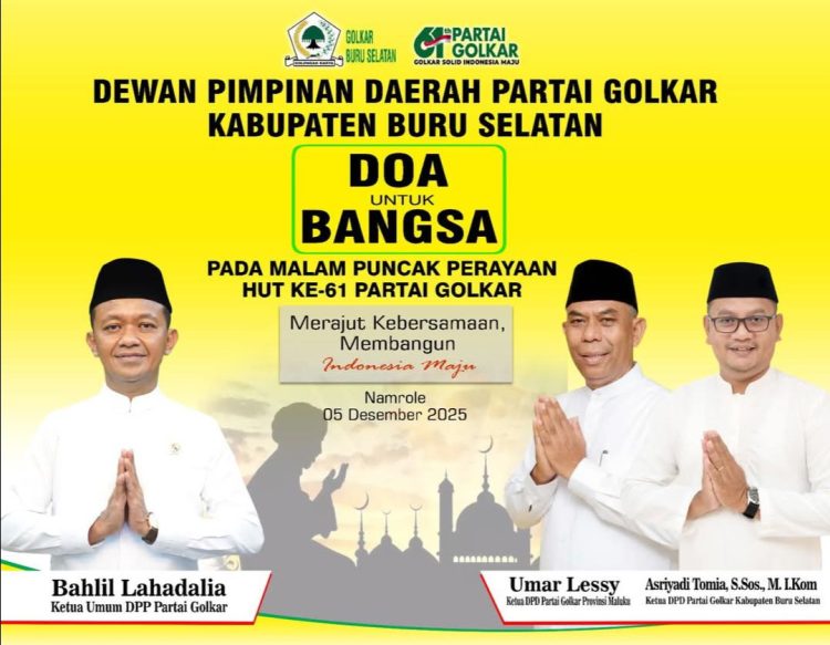 Ketua DPD Golkar Bursel dan Pengurus Gelar Doa Untuk Bangsa pada Puncak HUT ke-61 Partai Golkar