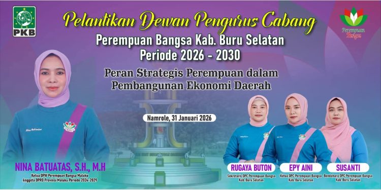 Perempuan Bangsa Maluku Lantik Pengurus DPC Buru Selatan Periode 2026–2030