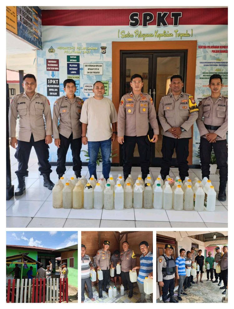 Polsek Namlea Amankan 160 Liter Sopi di Desa Jamilu dan Sanleko