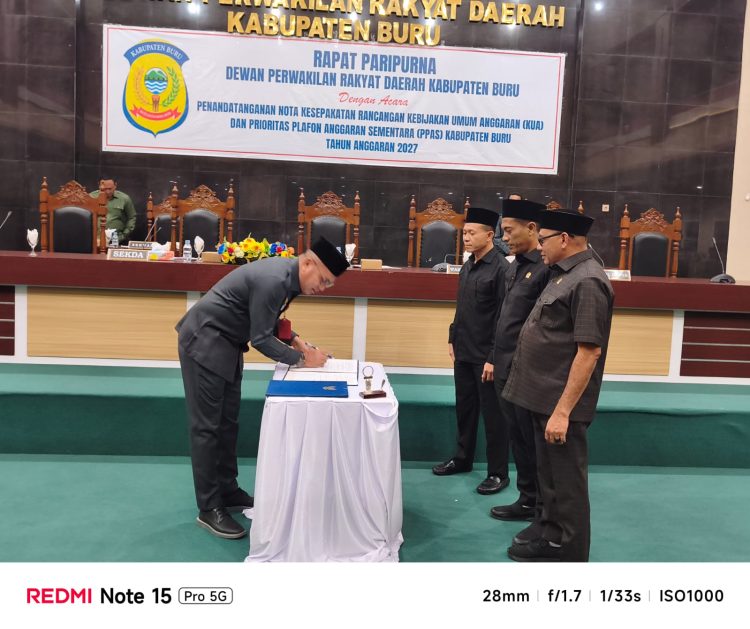DPRD – Pemkab Buru Sepakat KUA-PPAS TA 2027 Sebesar Rp. 709 Miliar