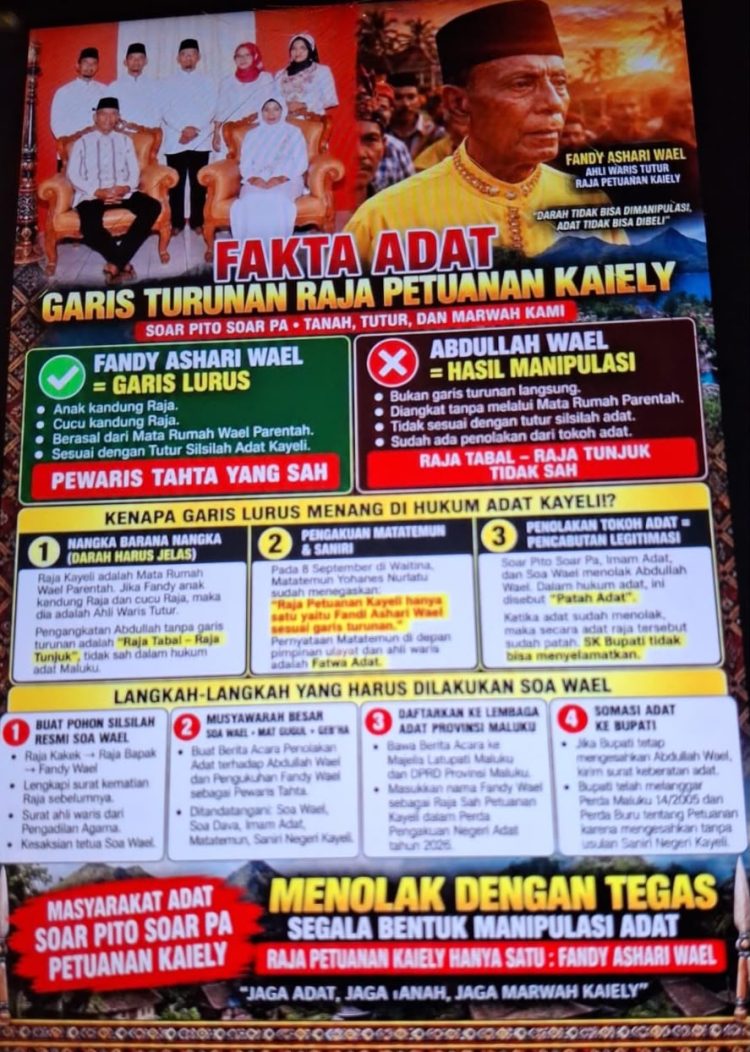 Latupati Maluku Ingatkan Bupati Buru:  Jangan Terlalu Jauh Campuri Urusan Adat